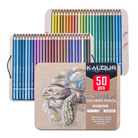 Kalour 50 peça profissional lápis colorido lápis pastel macio lápis de pele de madeira matizes pastel lápis coloridos para a escola de desenho