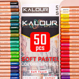 Kalour 50 peça profissional lápis colorido lápis pastel macio lápis de pele de madeira matizes pastel lápis coloridos para a escola de desenho