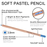 Kalour 50 peça profissional lápis colorido lápis pastel macio lápis de pele de madeira matizes pastel lápis coloridos para a escola de desenho