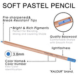 Kalour 50 peça profissional lápis colorido lápis pastel macio lápis de pele de madeira matizes pastel lápis coloridos para a escola de desenho