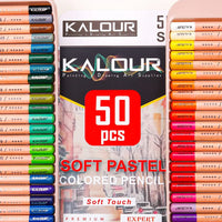 Kalour-Color Oleosa Lápis Set, Pintura Graffiti, Desenho Mistura de Sombreamento, Papelaria Escolar, Arte Suprimentos para Crianças e Adultos, 50Pcs