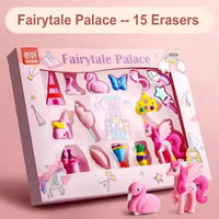 Kawaii Fairy Princess Cartoon Eraser Set para Crianças, Borrachas de Alimentos, Novidade Animal Shape Rubber, Artigos de papelaria bonitos