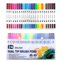 Kit de Caneta para Aquarela, Pincel de Ponta Dupla, Marcadores, Desenho, Delineador de Caligrafia, Pintura, Conjunto de Cores, Materiais de Arte, 12, 48, 60, 72, 100, 132