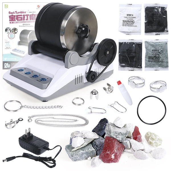 Kit elétrico Rock Grinder para crianças e adultos, Rock Tumbler, DIY Gem Polishing Machine, 220V, 110V