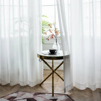 Korean simple chiffon curtain yarn white curtain living room French window curtain yarn wave window dining room curtain yarn