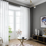 Korean simple chiffon curtain yarn white curtain living room French window curtain yarn wave window dining room curtain yarn