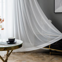 Korean simple chiffon curtain yarn white curtain living room French window curtain yarn wave window dining room curtain yarn