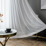 Korean simple chiffon curtain yarn white curtain living room French window curtain yarn wave window dining room curtain yarn