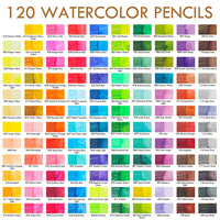 Lápis Aquarela de 120 Cores Lápis Coloridos Solúveis em Água Profissional Com Caixa De Metal para Adulto Coloring Book Artist Student