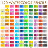 Lápis Aquarela de 120 Cores Lápis Coloridos Solúveis em Água Profissional Com Caixa De Metal para Adulto Coloring Book Artist Student