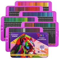 Lápis Coloridos 180Pcs Artista Lápis Coloridos Conjunto para Esboçar Sombreamento Mistura Crafting Estudantes Caixa de Presente para Estudante Iniciante