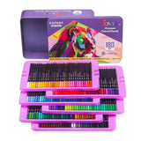 Lápis Coloridos 180Pcs Artista Lápis Coloridos Conjunto para Esboçar Sombreamento Mistura Crafting Estudantes Caixa de Presente para Estudante Iniciante