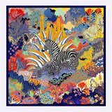 LESIDA Silk Scarf Women Large Shawls Feather Print Stoles Square Bandana Luxury Brand Kerchief Scarves Female Foulard 1306