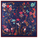 LESIDA Silk Scarf Women Large Shawls Feather Print Stoles Square Bandana Luxury Brand Kerchief Scarves Female Foulard 1306