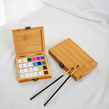 AOOKMIYA  LOLO Portable 24/36Grids Mini Wooden Palette Paint Box Acrylic Palette Painting Supplies Square Tray Artist Art Supplies