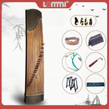 LOMMI Concert Grade Black Sandalwood Guzheng Paulownia Soundboard & Backboard Carrying Soft Case Stands Finger Picks Strings SET