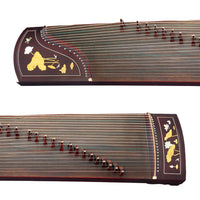 LOOK Advanced Grade Rosy Sandalwood Guzheng Abalone Shell Lotus Carved Chinese Zither Harp W/ Full Accessories For Performance