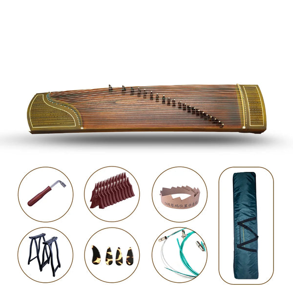 LOOK Top Level Nanmu Guzheng 21 Strings Chinese Zheng Zither Koto Handcraft Soomth Surface Precious Workmanship Fast Shipping