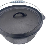 Large Dutch Oven BBQ Oven Pot Large Cast Iron Cooking Pot Roasting Pan Also for Gas Grill Multi-function Cookware Stew Pot