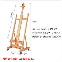 AOOKMIYA Large Wooden Easel Caballete De Pintura Artist Oil Painting Wood Easel Stand for Painting Advertising Display Stand Art Supplies