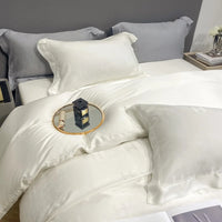 Luxury 100% organic tencel white king size comforter sets bedding for hotel