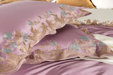 Luxury 80s Cotton Embroidery Bedding Set Frame Bed Sheets White Color