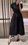 AOOKDRESS Luxury Black Crystal Long Maxi Dress Gown Fashion Women Party Club Dress Birthday Outfits Night Wear