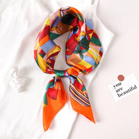 Luxury Brand Print Headband Scarf Women Fashion Silk Satin Hair Band Bag Wrist Foulard Bandana Neckerhicef Shawl Wraps Hijab New