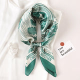 Luxury Brand Print Headband Scarf Women Fashion Silk Satin Hair Band Bag Wrist Foulard Bandana Neckerhicef Shawl Wraps Hijab New