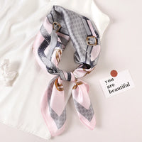 Luxury Brand Print Headband Scarf Women Fashion Silk Satin Hair Band Bag Wrist Foulard Bandana Neckerhicef Shawl Wraps Hijab New