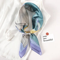 Luxury Brand Print Headband Scarf Women Fashion Silk Satin Hair Band Bag Wrist Foulard Bandana Neckerhicef Shawl Wraps Hijab New