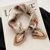 Luxury Brand Print Headband Scarf Women Fashion Silk Satin Hair Band Bag Wrist Foulard Bandana Neckerhicef Shawl Wraps Hijab New