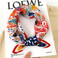 Luxury Brand Print Headband Scarf Women Fashion Silk Satin Hair Band Bag Wrist Foulard Bandana Neckerhicef Shawl Wraps Hijab New