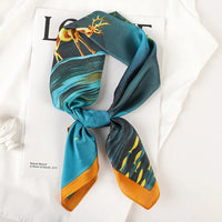 Luxury Brand Print Headband Scarf Women Fashion Silk Satin Hair Band Bag Wrist Foulard Bandana Neckerhicef Shawl Wraps Hijab New