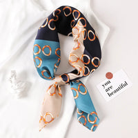 Luxury Brand Print Headband Scarf Women Fashion Silk Satin Hair Band Bag Wrist Foulard Bandana Neckerhicef Shawl Wraps Hijab New