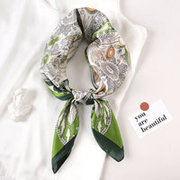 Luxury Brand Print Headband Scarf Women Fashion Silk Satin Hair Band Bag Wrist Foulard Bandana Neckerhicef Shawl Wraps Hijab New