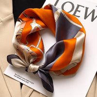 Luxury Brand Print Headband Scarf Women Fashion Silk Satin Hair Band Bag Wrist Foulard Bandana Neckerhicef Shawl Wraps Hijab New