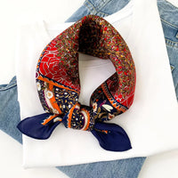 Luxury Brand Print Headband Scarf Women Fashion Silk Satin Hair Band Bag Wrist Foulard Bandana Neckerhicef Shawl Wraps Hijab New