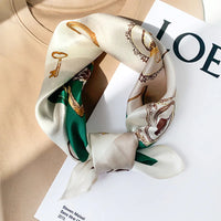 Luxury Brand Print Headband Scarf Women Fashion Silk Satin Hair Band Bag Wrist Foulard Bandana Neckerhicef Shawl Wraps Hijab New