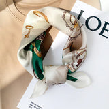 Luxury Brand Print Headband Scarf Women Fashion Silk Satin Hair Band Bag Wrist Foulard Bandana Neckerhicef Shawl Wraps Hijab New