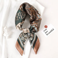 Luxury Brand Print Headband Scarf Women Fashion Silk Satin Hair Band Bag Wrist Foulard Bandana Neckerhicef Shawl Wraps Hijab New