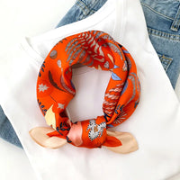 Luxury Brand Print Headband Scarf Women Fashion Silk Satin Hair Band Bag Wrist Foulard Bandana Neckerhicef Shawl Wraps Hijab New