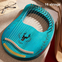 Lyre Harp 16/19/21/24/27/32 Strings Piano Harp Lyre Harp Wooden Mahogany Musical Instrument With Tuning Wrench Spare Strings