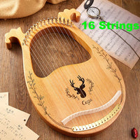 Lyre Harp 16/19/21/24/27/32 Strings Piano Harp Lyre Harp Wooden Mahogany Musical Instrument With Tuning Wrench Spare Strings