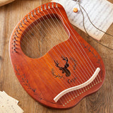 Lyre Harp 16/19/21/24/27/32 Strings Piano Harp Lyre Harp Wooden Mahogany Musical Instrument With Tuning Wrench Spare Strings