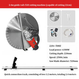 Máquina De Entalho De Parede De Concreto Reforçado, Máquina De Corte De Parede De Tijolo, Máquina De Sulco Elétrico, 2.4m Trilho De Guia, 220V