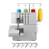 Máquina de costura do Overlock do agregado familiar, máquina de costura pequena, 2, 3, 4 linha, 220V