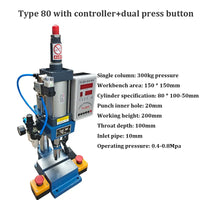 Máquina de perfuração pneumática da imprensa da mão, força ajustável, 200kg, 110V, 220V