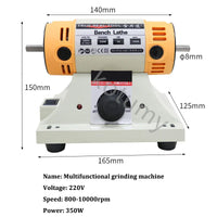 Máquina de polir para trabalhar madeira, Jade Jewelry, Dental Bench, Torno, Máquina de moer, Lixar Ferramentas, DIY, 350W