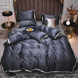 AOOKMIYA MIDSUM Luxury Bedding Set 4pcs Embroidery Duvet Cover Bed Sheet Pillow Cases Queen King Size Fitted Sheet High-End Home Textile